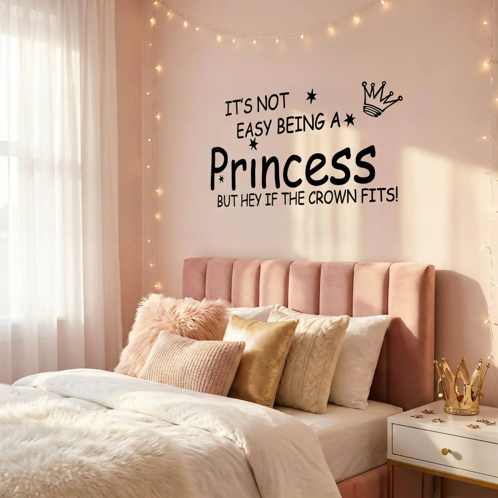 NOT Easy Being A Princess Girl Wall Quote Sticker Graphic Vinyl Home Kid décor
