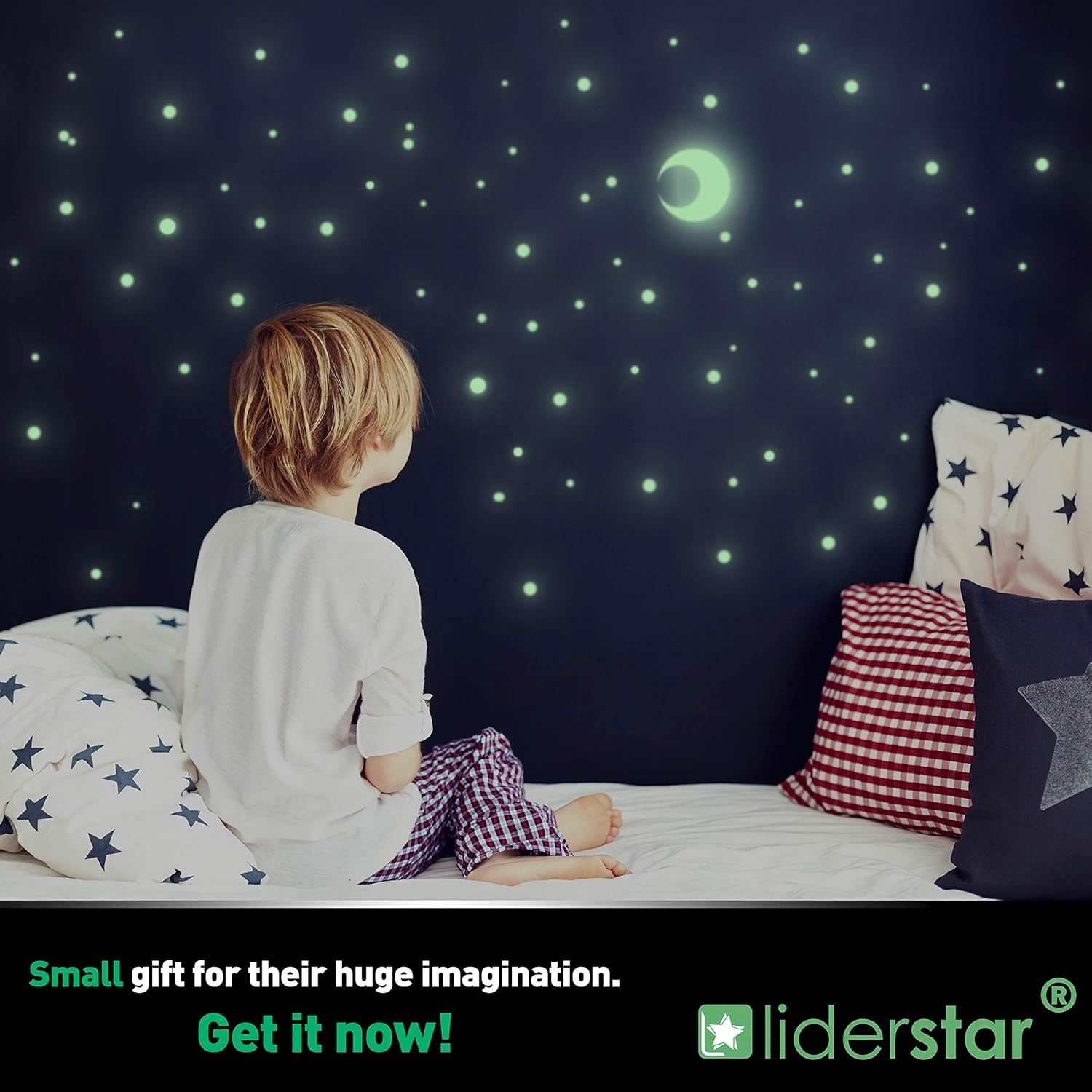 Easy Application Glow-in-the-Dark Stars and Moon Wall Stickers for Sweet Dreams