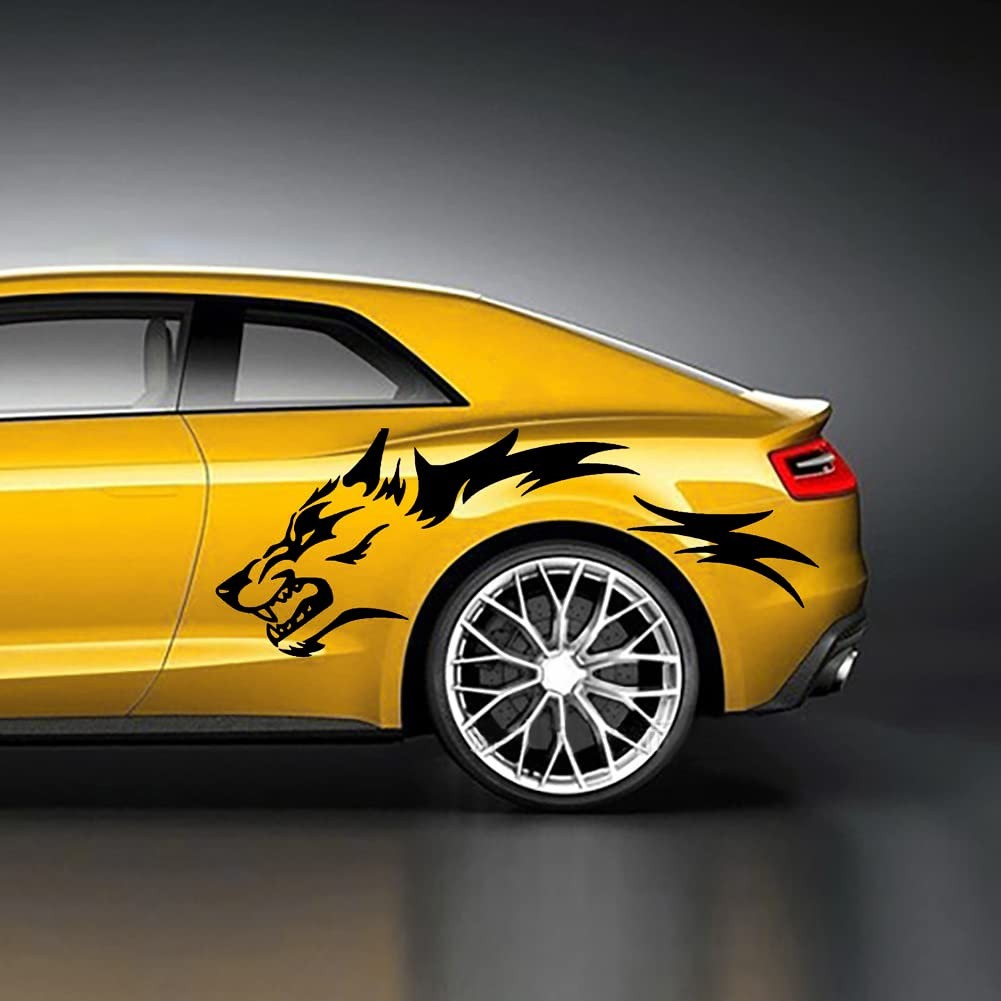 AuMoHall 1 Set Running Wolf Graphics Car Body Sticker Self-Adhesive Wolf Deca…