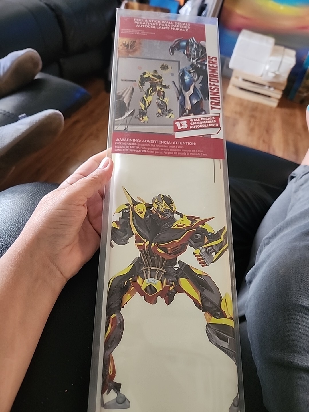 Transformers Yellow Peel & Stick Wall Decals 25"×39.7" New