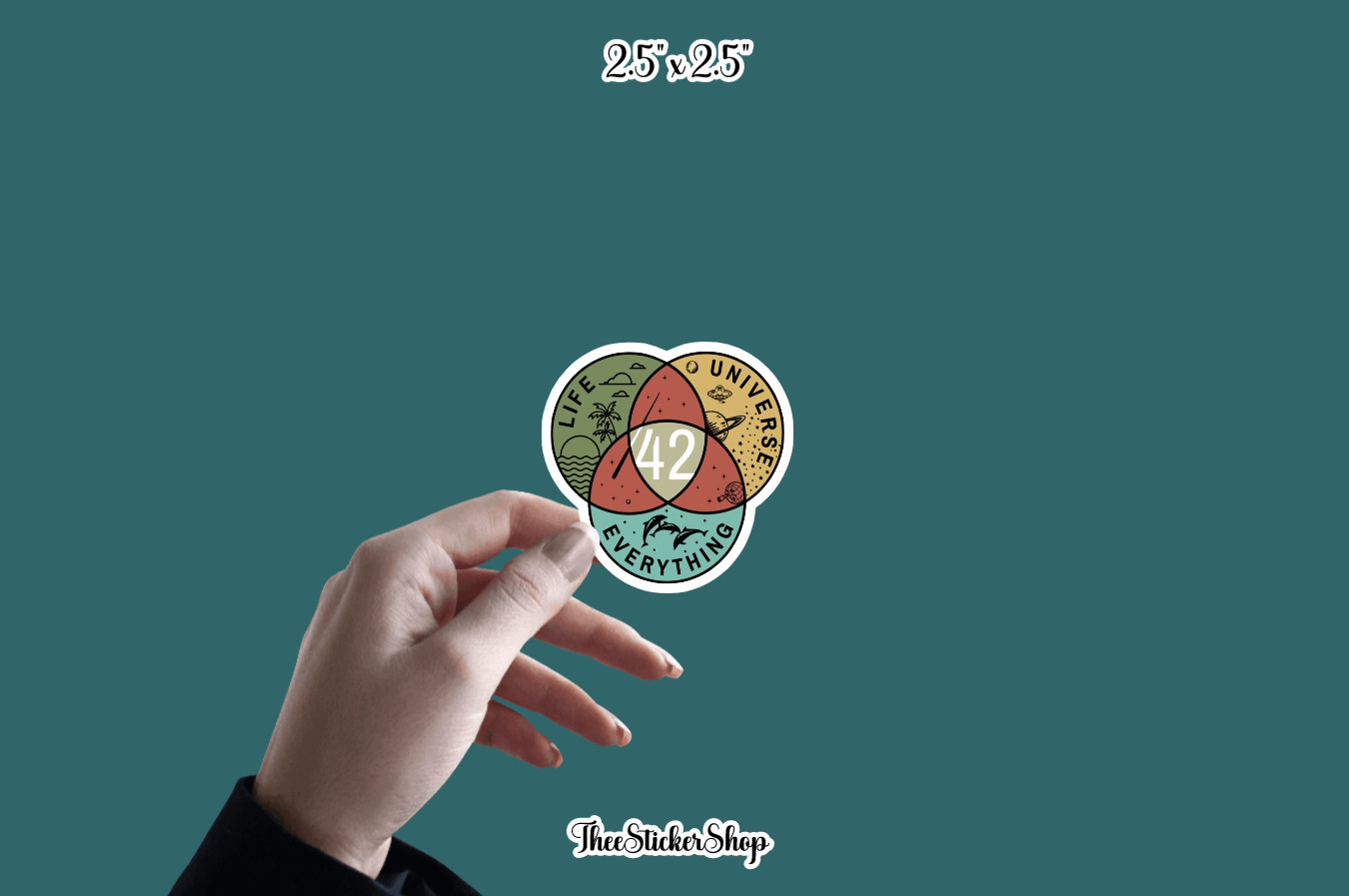 42 ~ The Answer to Life, Universe, & Everything – Sticker, HitchHikers Guide