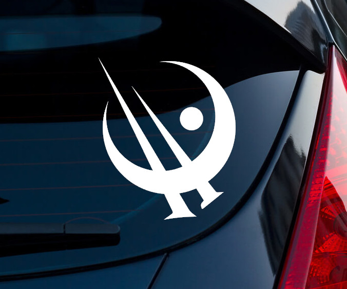 Mistborn Bronze Metal Indoor Outdoor Matte White Vinyl Decal 3"x2.54"