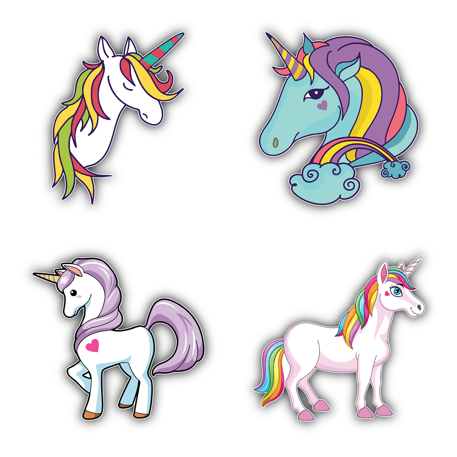 My Little Pony Cartoon Set Of 4 Vinyl Sticker Decal – 5" longer side ID:9