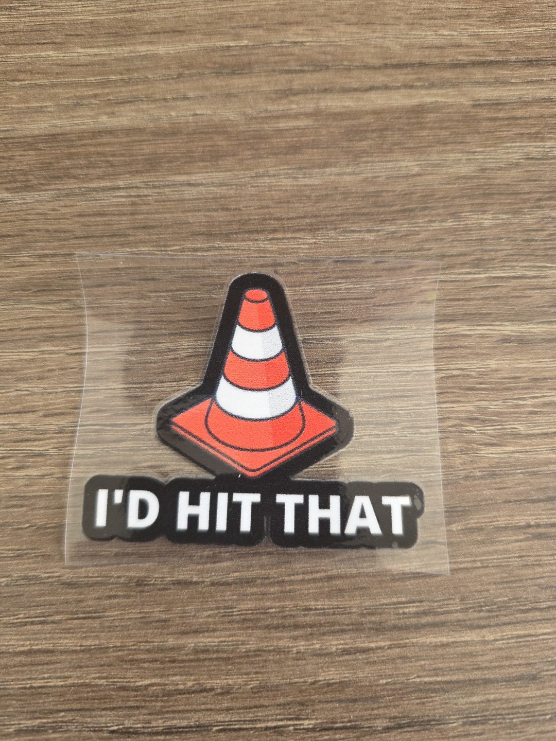 Funny Hardhat Laptop Vehicle UV DTF Decal Sticker Waterproof Traffic Cone
