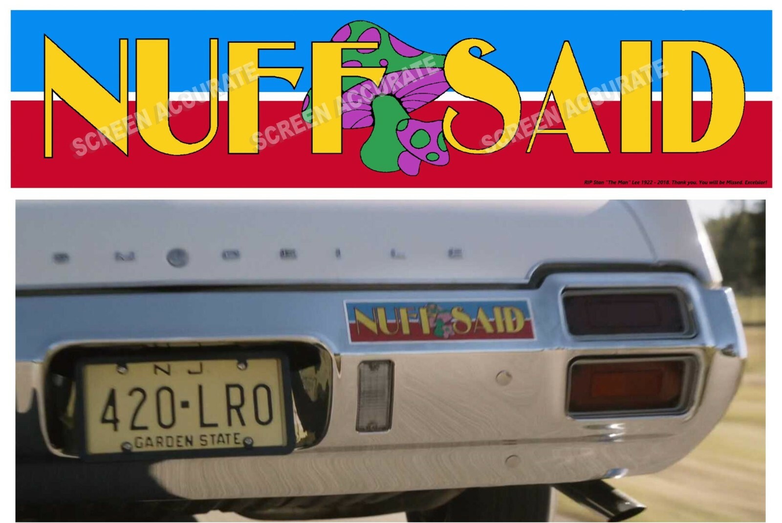 Stan Lee's Final MCU Cameo NUFF SAID Bumper-sticker Prop Repro Avengers Endgame 