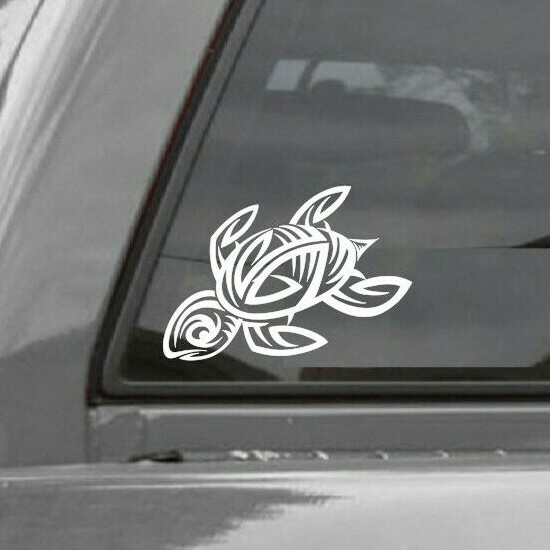 Tribal Hawaiian Cute Turtle Vinyl Window Decal/Sticker