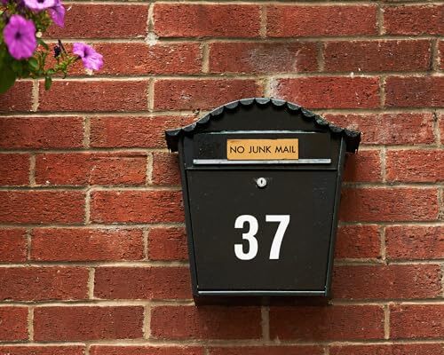 5sheet 0-9 Vinyl Self Adhesive Mailbox Number Sticker Waterproof 4in White