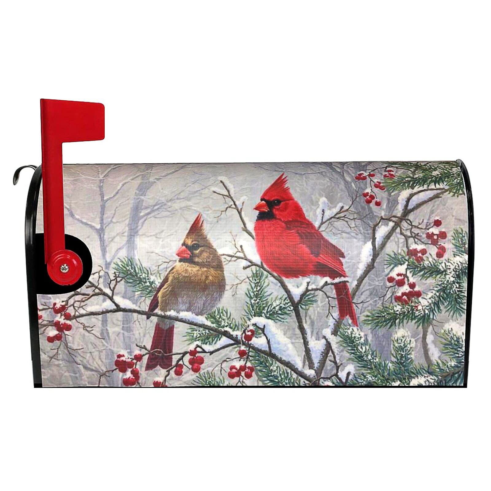Winter Magnetic Mailbox Cover – Standard Size 18" X 21" – 18 X 21 inch, Gray