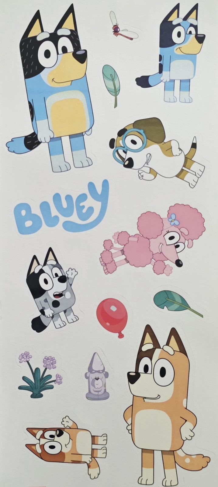 Kids Bluey Room Wall Decals Peel & Stick 14 Pieces/Stickers Birthday Party Decor