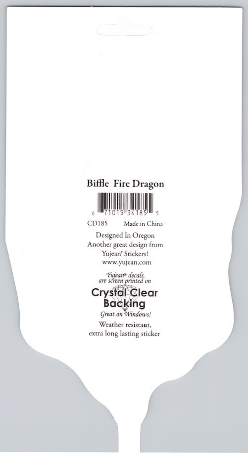 Fire Dragon Biffle New Die-Cut Decal Sticker Red Black Yellow Tattoo Art Year