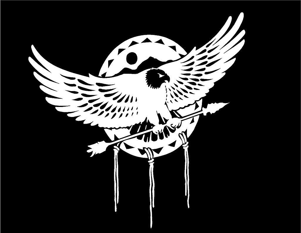 Eagle Crest Decal Feathers Native American Southwest Spirit car vinyl sticker