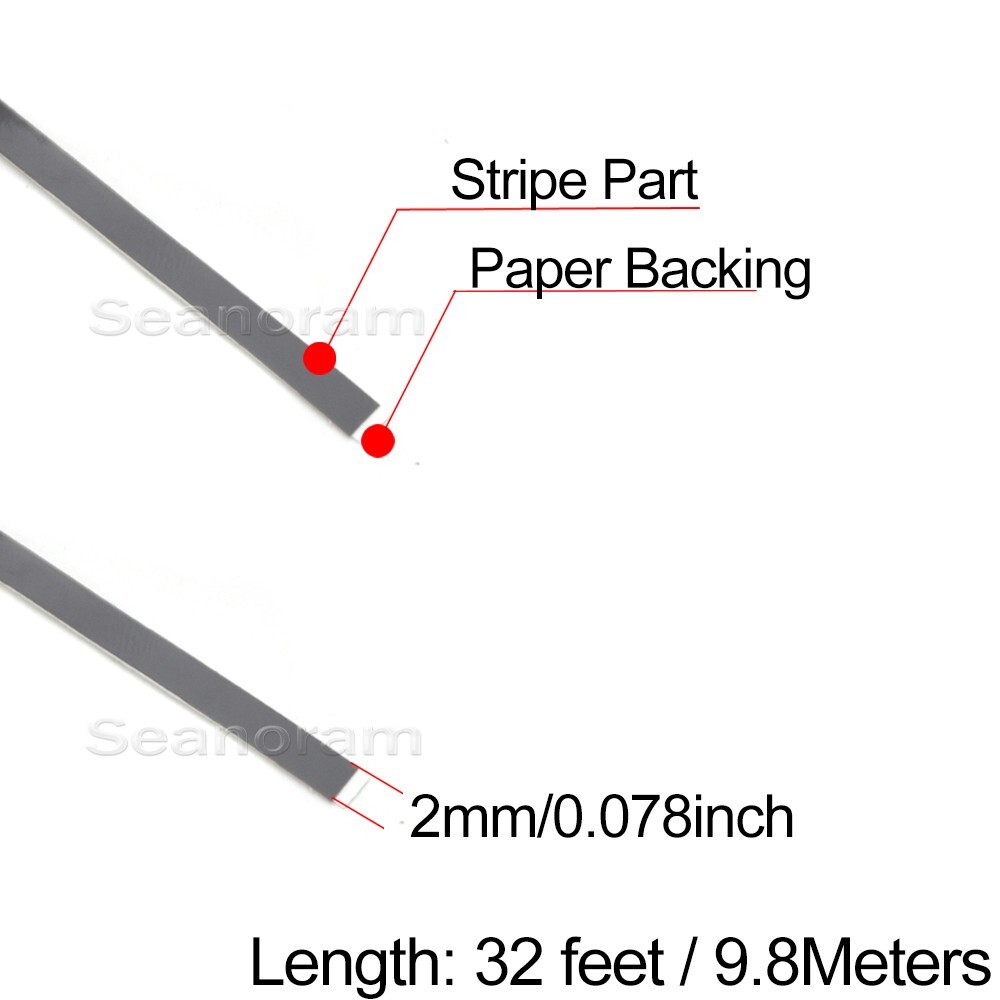 1/12" 2mm Dark Grey DIY Home Shop Pinstriping Pin Stripe Decal Vinyl Sticker