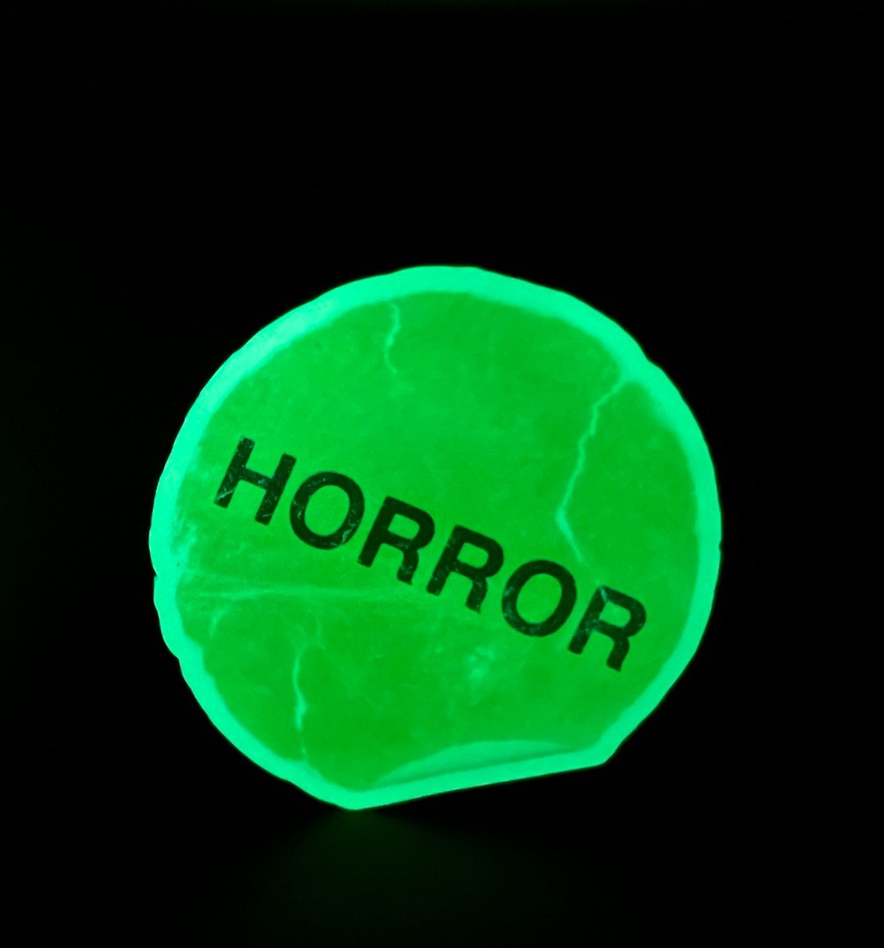 Horror Sticker Pack Glow in Dark 4pc | Creepy Cute VHS Knife Waterproof Stickers