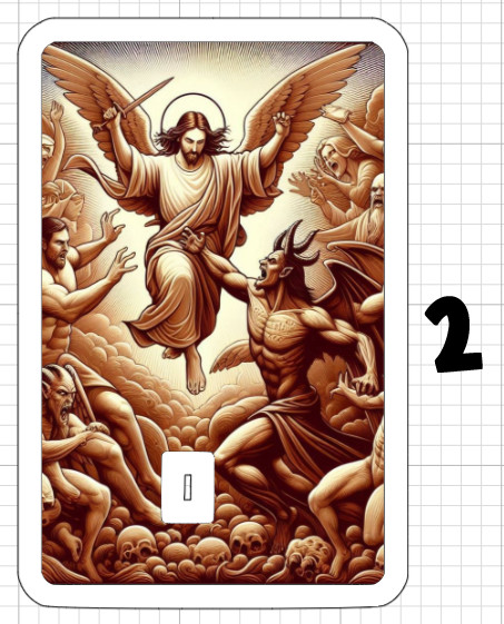 Jesus vs Satan ATM DEBIT CREDIT CARD Skin Sticker Christian God Devil Bible War