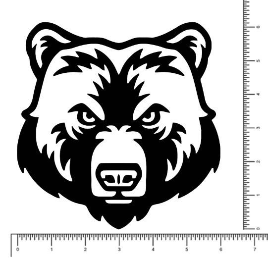 Bear Face 6" x 6" Vinyl Die Cut Decal, Waterproof, Durable Outdoor
