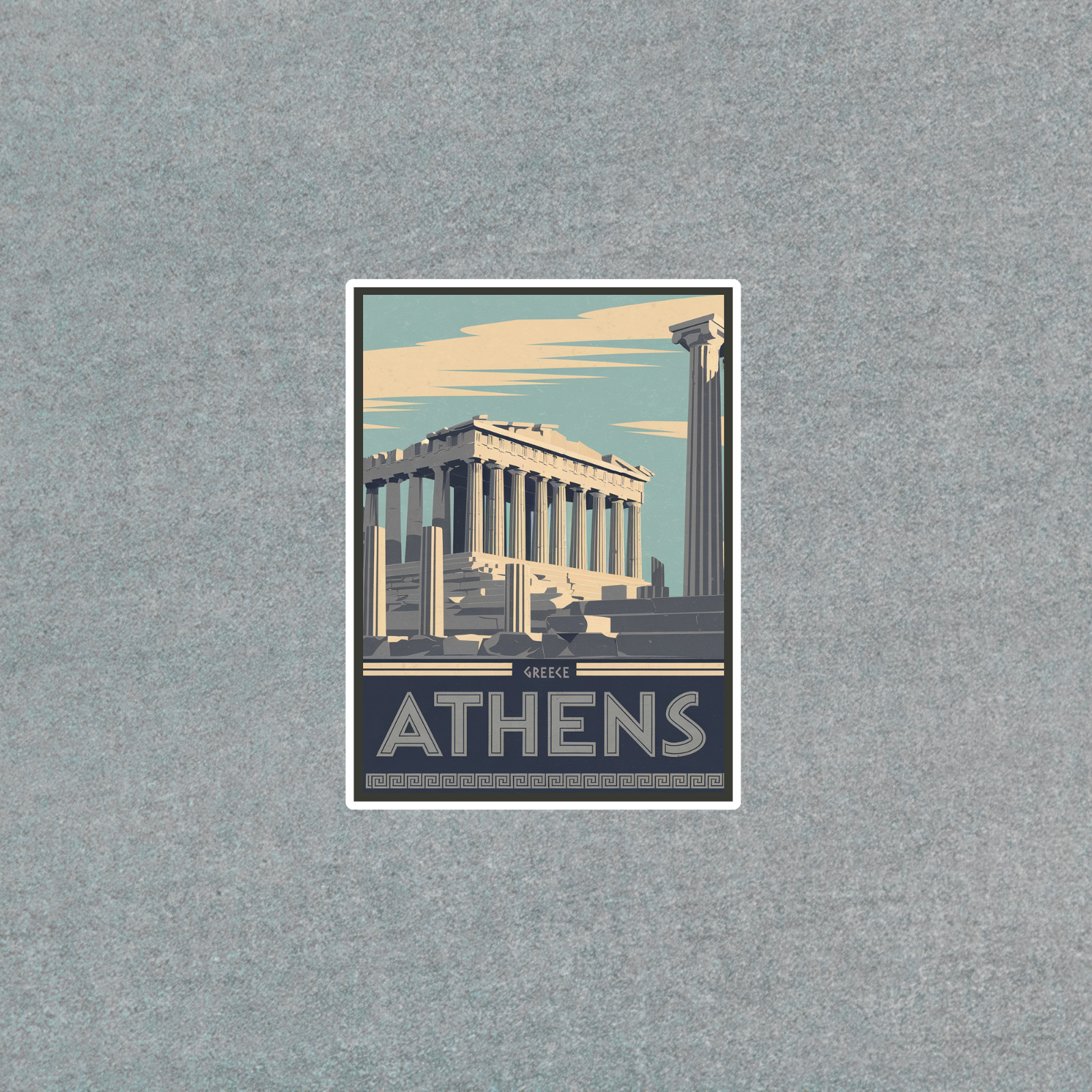 Vintage Athens Greece Travel sticker – Retro Parthenon Art Print Sticker #3490