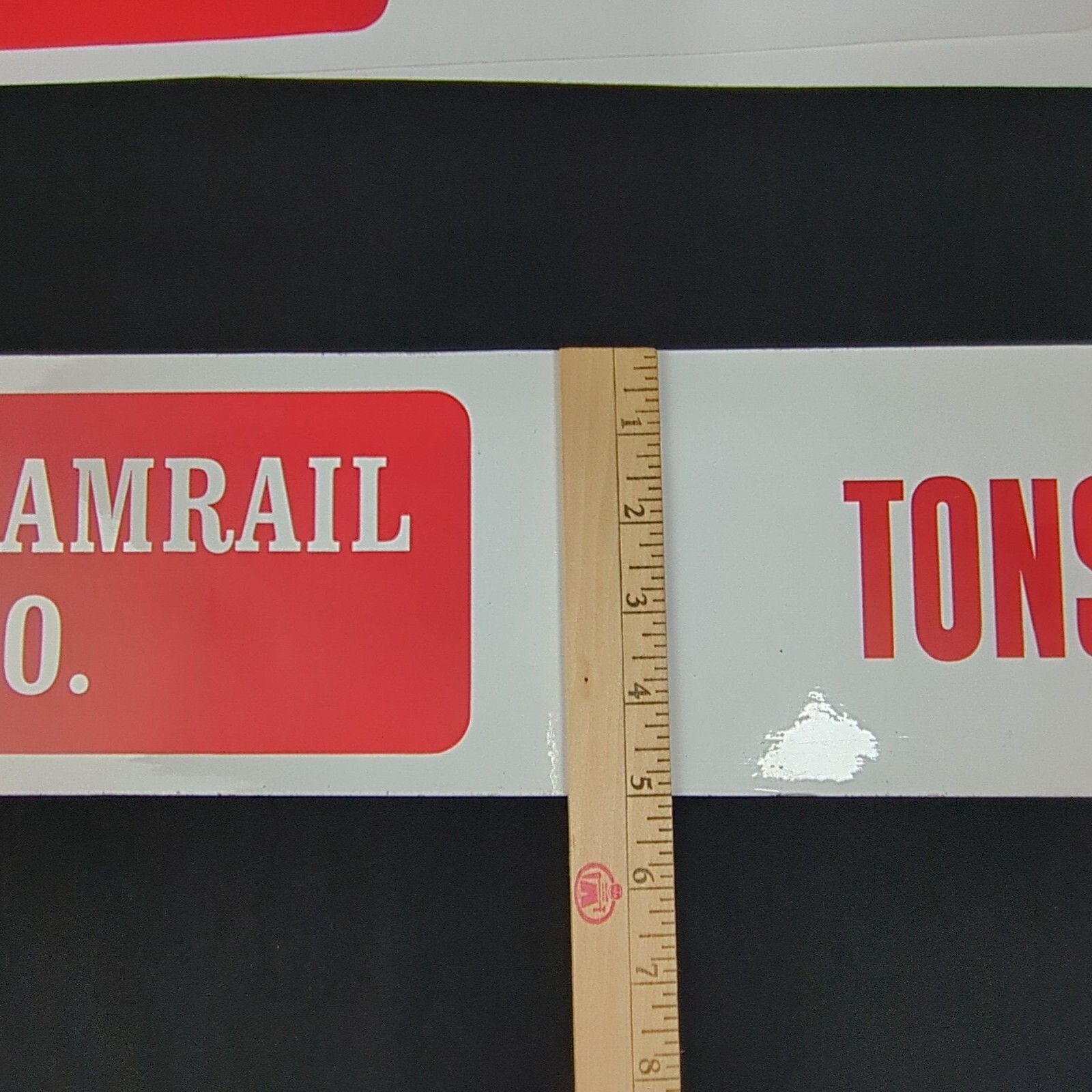 Cleveland Tramrail Haigh TONS 2 Long Stickers 24" x 5" Engineer Crane Systems