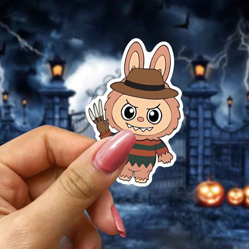 Labubu Halloween Stickers, Set of 12 Peel N' Stick, Sizes available
