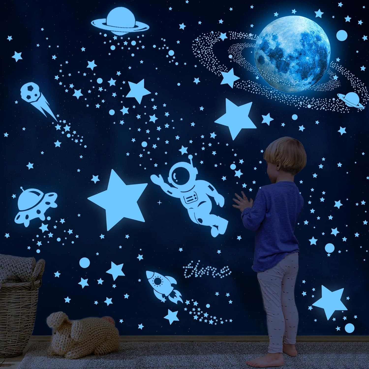Glow in The Dark Stars Ceiling Stars Glow in The Dark Moon and Star Space Galaxy