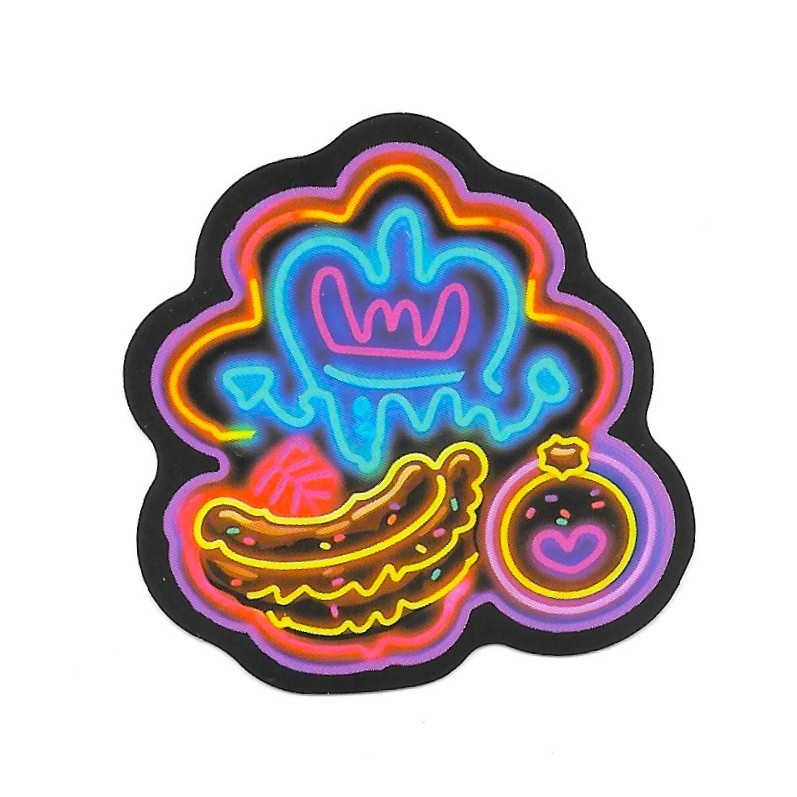 Neon Crown Vinyl Sticker Pink Heart Pastry Decal Retro Aesthetic Laptop Gift