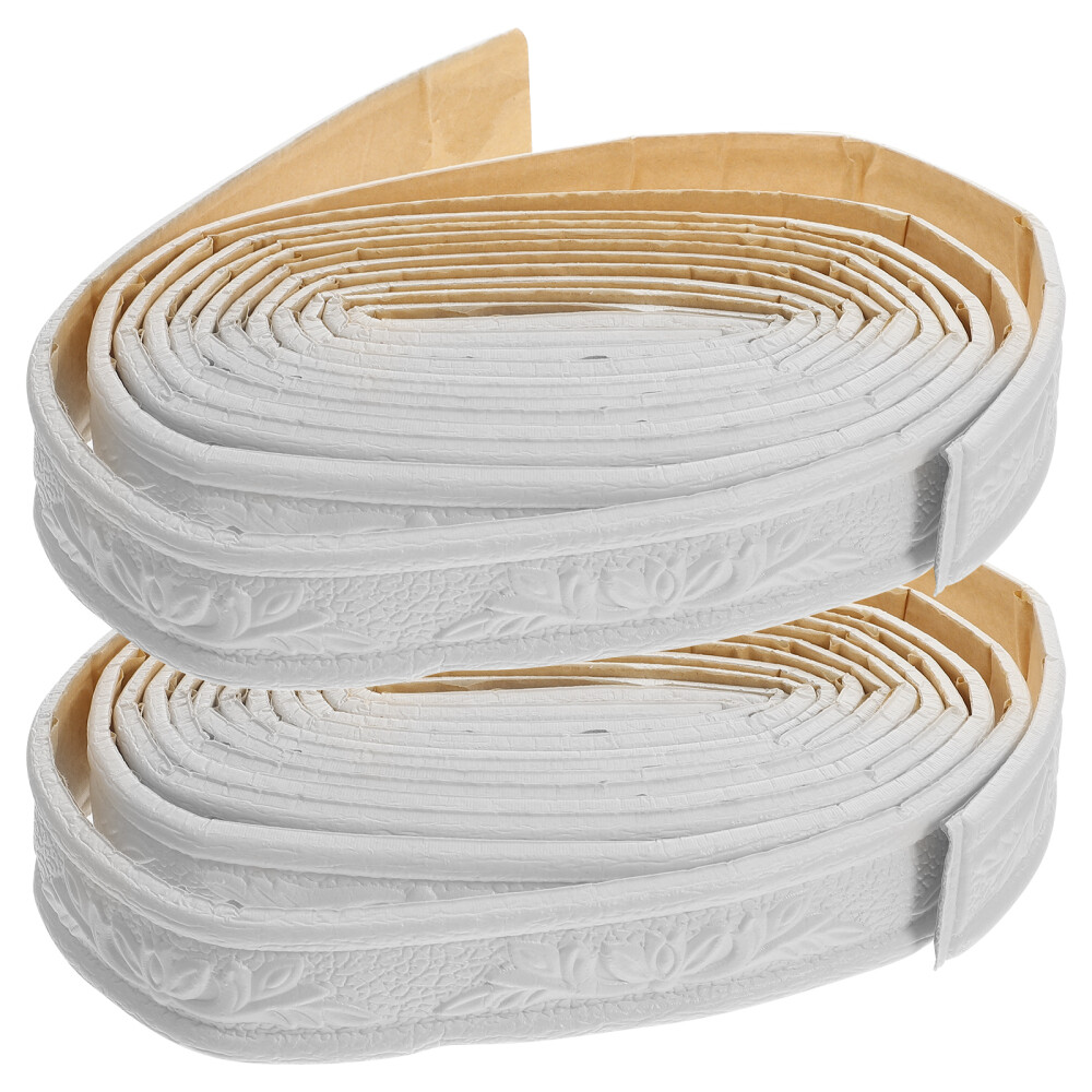 2 Roll Peel and Stick Crown Molding Ceiling Baseboard TV Wall Decoration Office