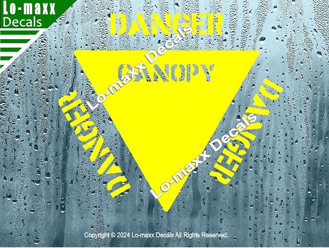 Danger Canopy Military Combat Aircraft Markings Stencil Font Die Cut Vinyl Decal