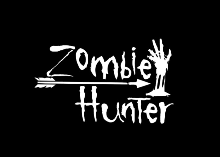 Zombie Hunter Vinyl Decal Removeable Permanent Cling Ironon Windows, Walls fun