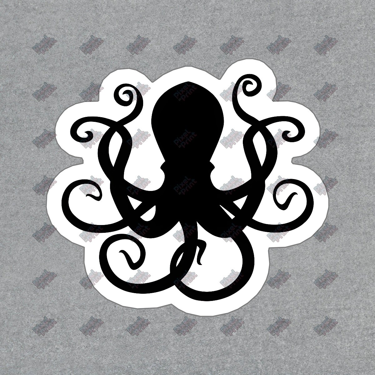 Black Octopus Vinyl Sticker Ocean Decor Waterproof Decal for Laptops, #278612