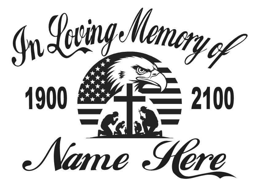 In Loving Memory Of – Military Armed Forces Sticker Decal Memorial Personalize 5