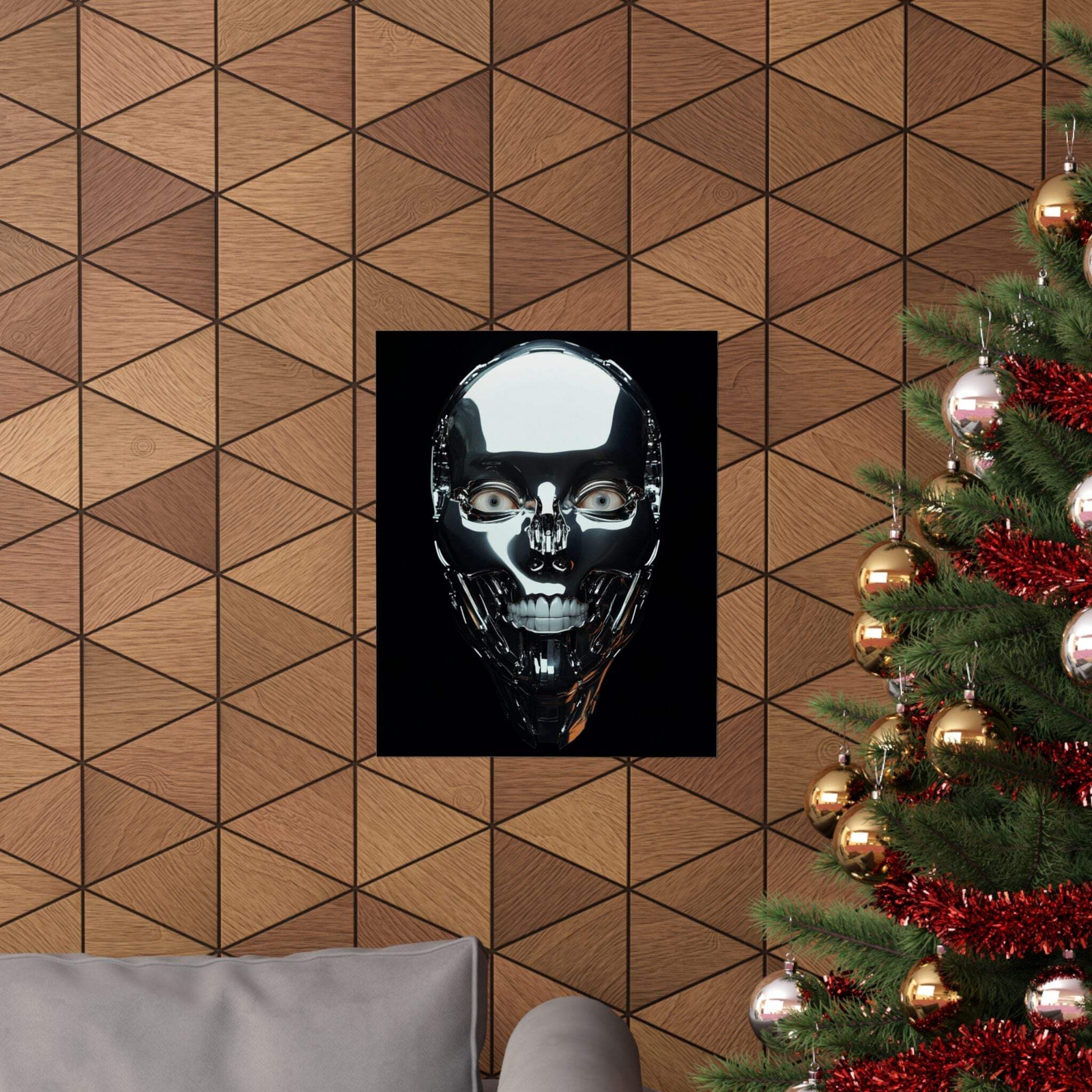 Futuristic Robot Matte Vertical Poster – Modern Home Decor