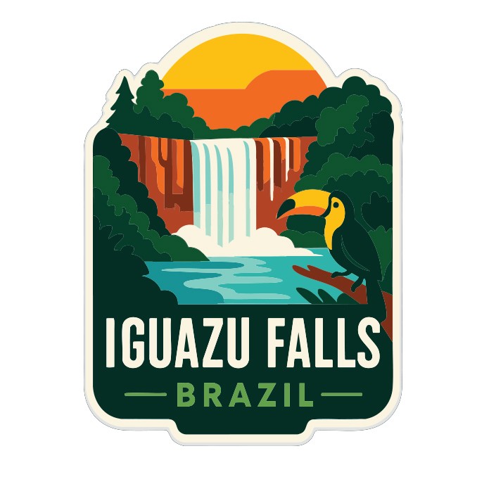 Iguazu Falls Brazil Sticker Decal Vinyl Die-Cut City Skyline Landmark Design