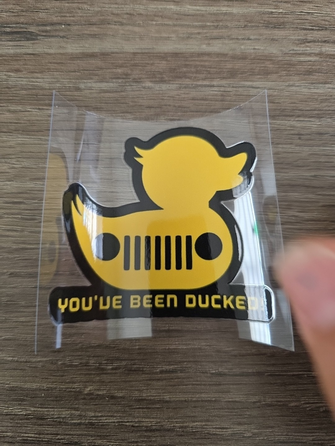 Solid Rubber Duckie You've Been Ducked Multi Color UV DTF Decal Waterproof Jp