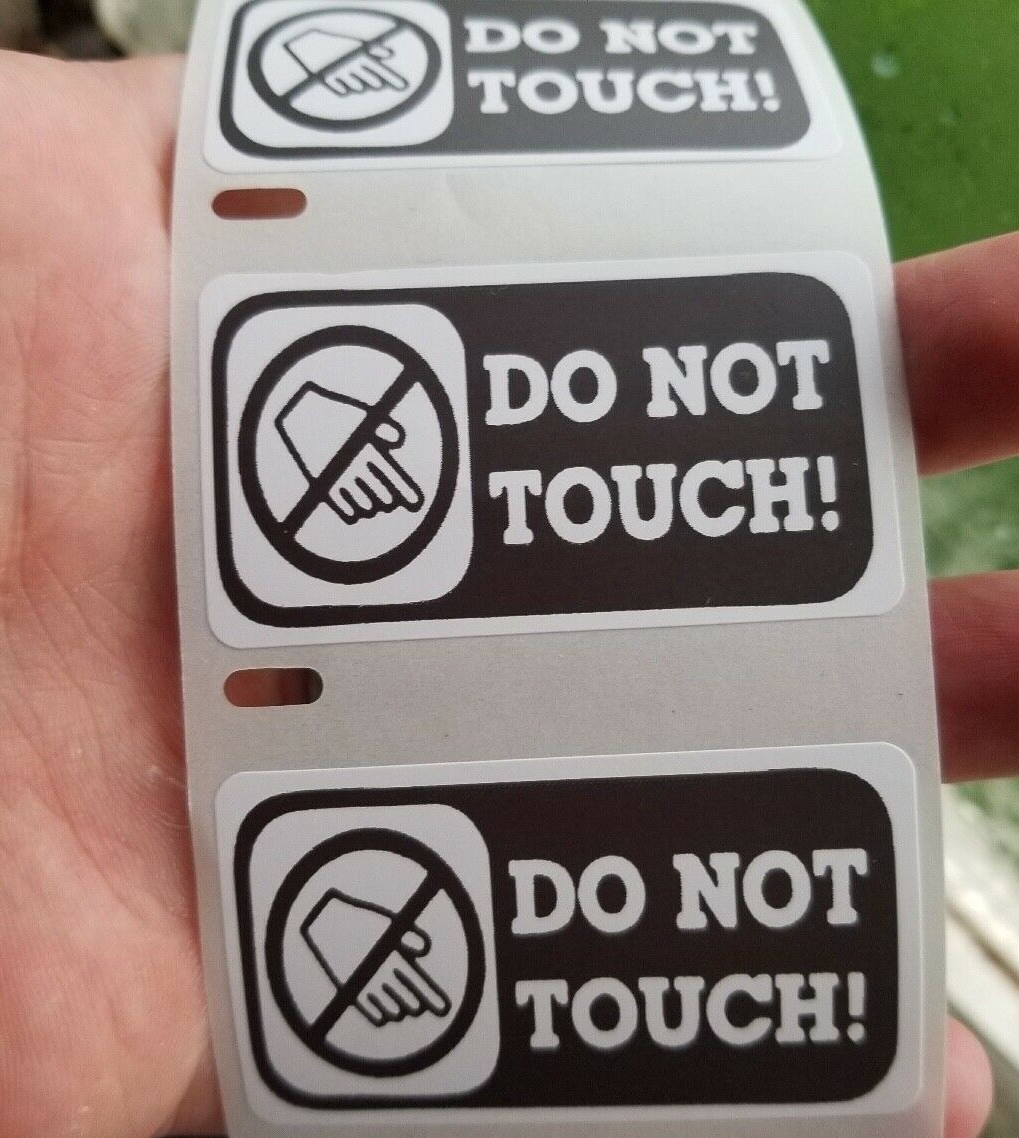DO NOT TOUCH WARNING STICKERS 25-1000 Pack Label decal gag joke decal