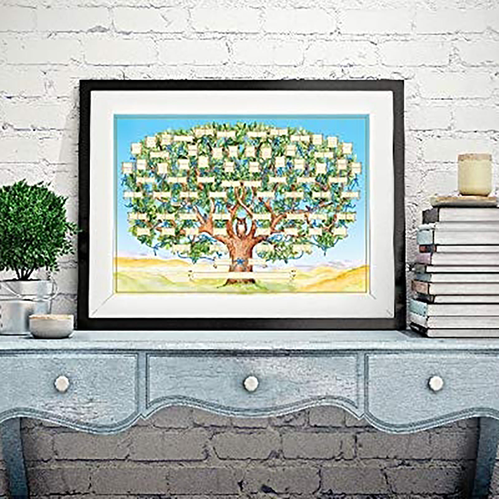 Family Tree Diagram Genealogy Blank Fillable Chart Wall Hanging Decor Poster