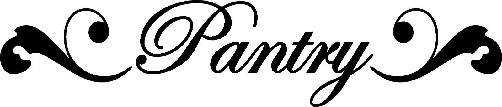 Pantry with embellishments Matte Finish Vinyl Wall Lettering Removable Adhesive