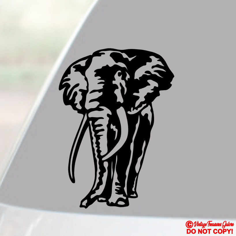ELEPHANT Vinyl Decal Sticker Car Window Wall Bumper LOVE AFRICA SAFARI ANIMAL