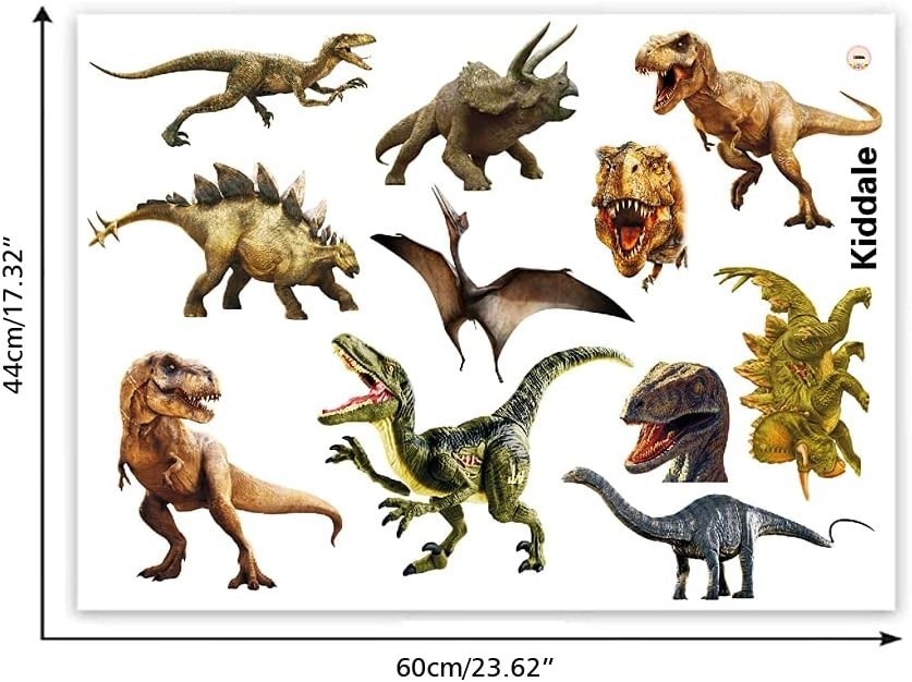 Transform Any Room with 3D Watercolour Dinosaur Wall Stickers – 11 Pieces
