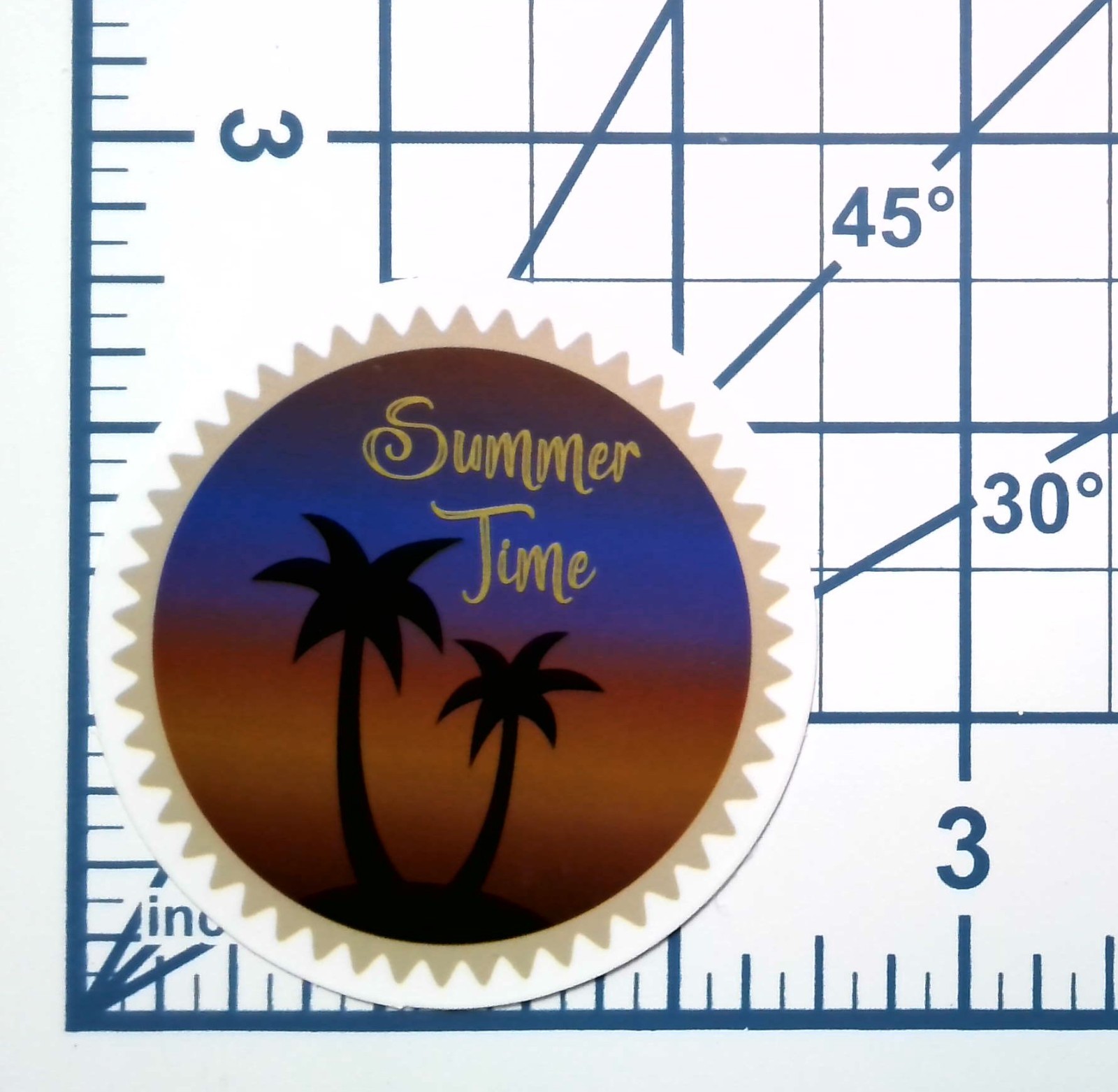 Summer Time Tropical Vinyl Sticker Palm Tree Sunset Beach Vacation Decal