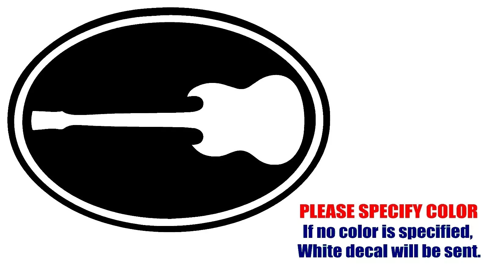Guitar Gibson Oval Vinyl Decal Sticker Car Truck Window Bumper Various Sizes