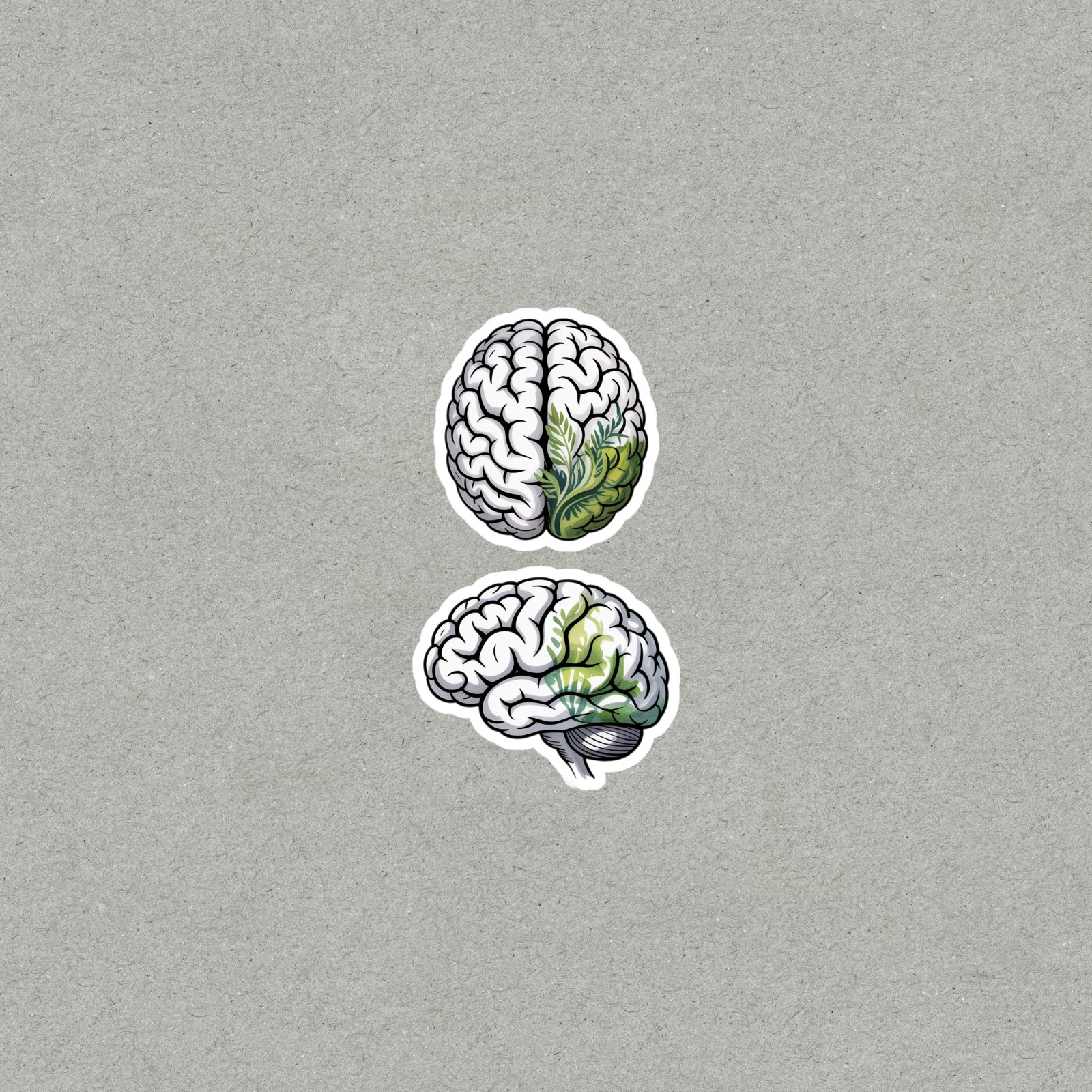 Botanical Brain Mental Wellness Vinyl Sticker Decal Art #6868