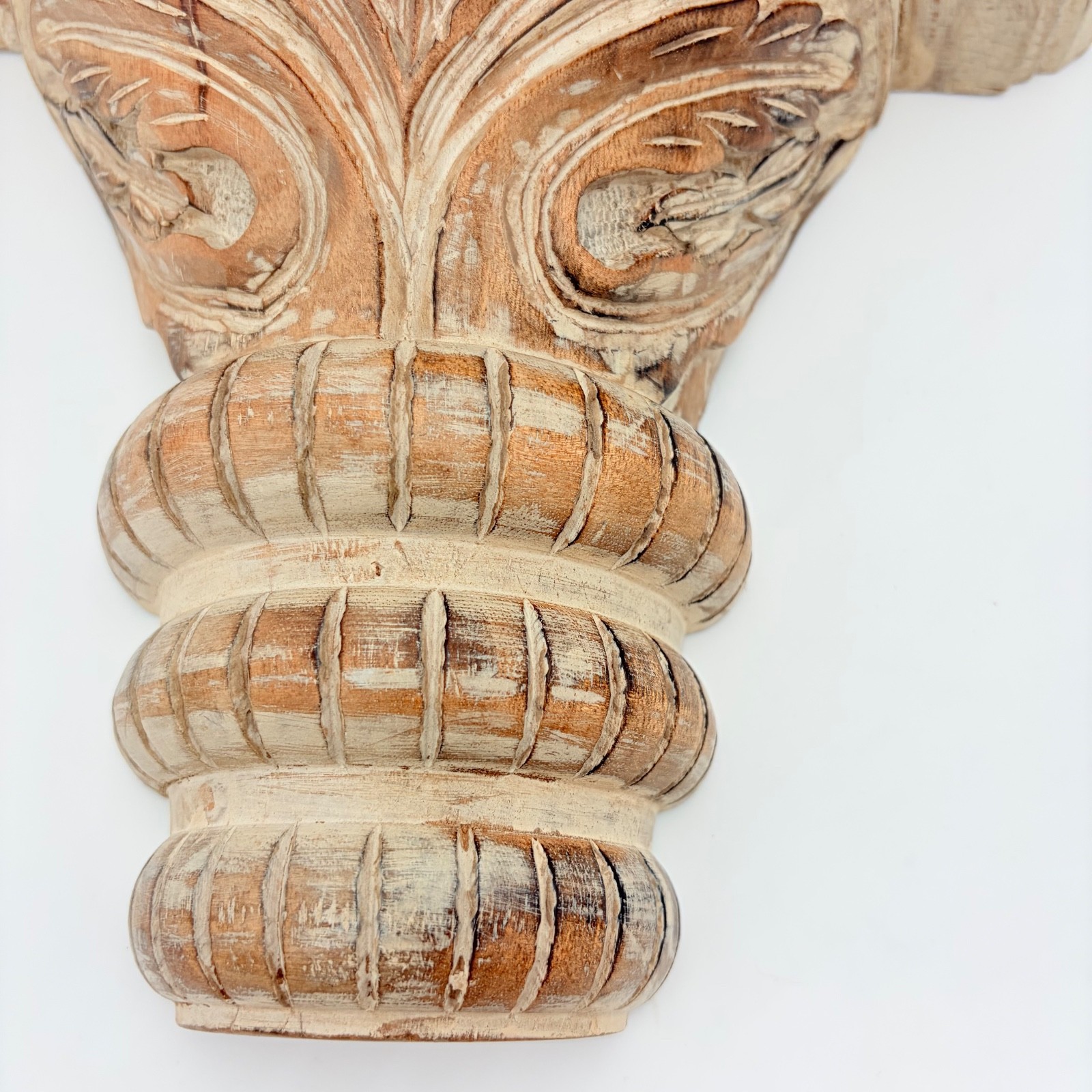 Wall Sconce Shelves Carved Wood Vintage Ornate Set of 2 made in India