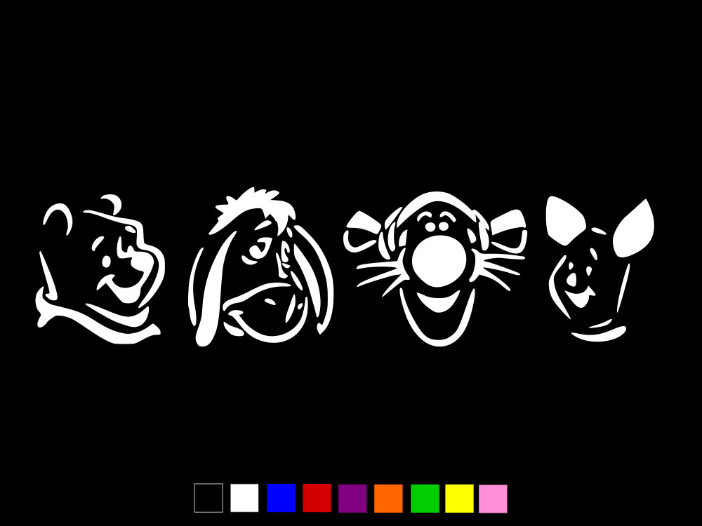 WINNIE TIGGER EEORE PIGLET Vinyl Decal Laptop Wall Car Sticker CHOOSE SIZE COLOR