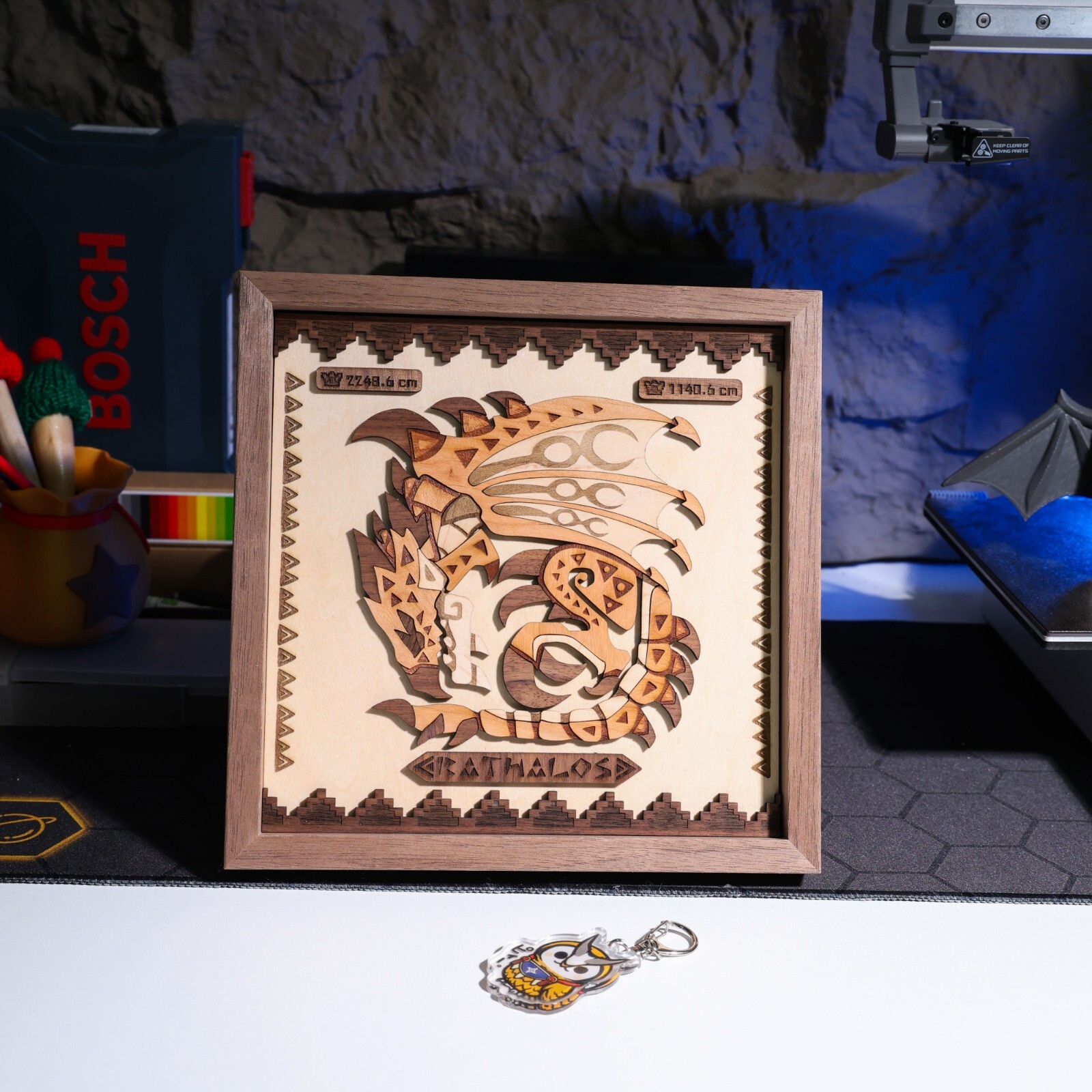 Handcrafted Rathalos Wooden Artwork | Perfect Gift for Monster Hunter Fans Gift