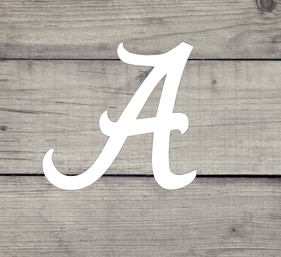 Alabama A Vinyl Decal – Bama – Yeti / Auto / Cell phone – Crimson Tide