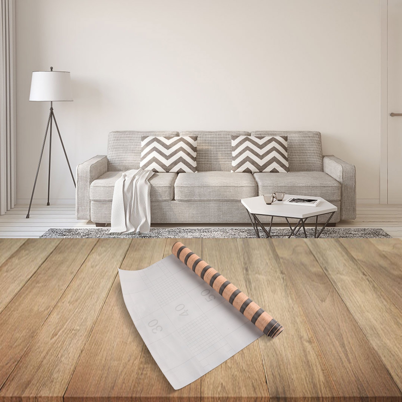 Easy Application 3D Faux Wooden Slat Wall Sticker for Contemporary Homes