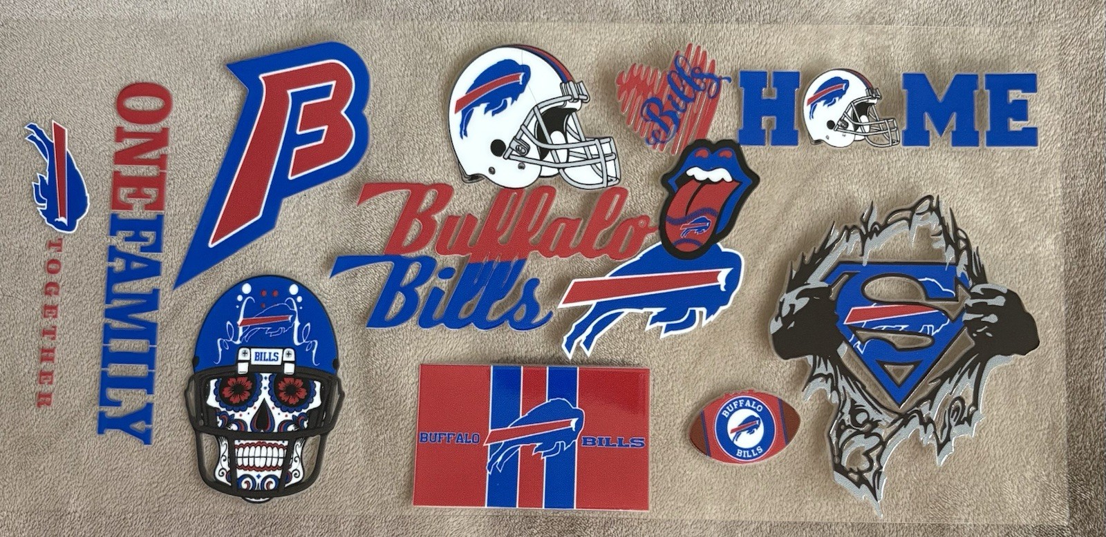 BUFFALO BILLS Football UV DTF Transfer Sticker Cup Wrap DIY Cups Glasses Bottles
