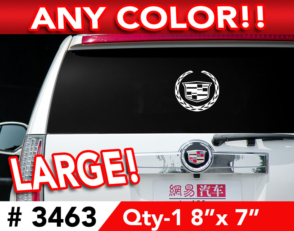 CADILLAC ESCALADE CTS STS DTS DECAL STICKER 8"w x 7" ANY 1 Color