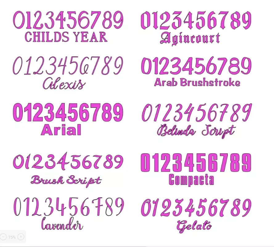 Number Sets Vinyl Color Decal – Sticker – Oracal 651 ID Numbers Custom