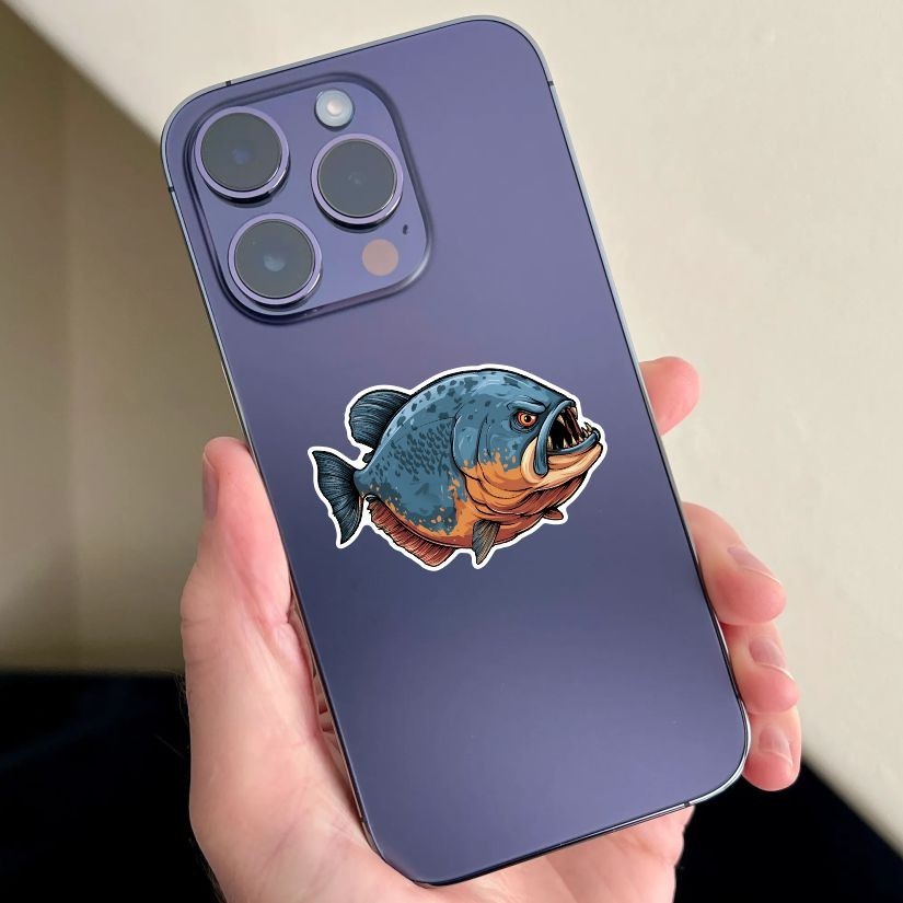 Piranha, Sticker, Peel N' Stick, Different Sizes