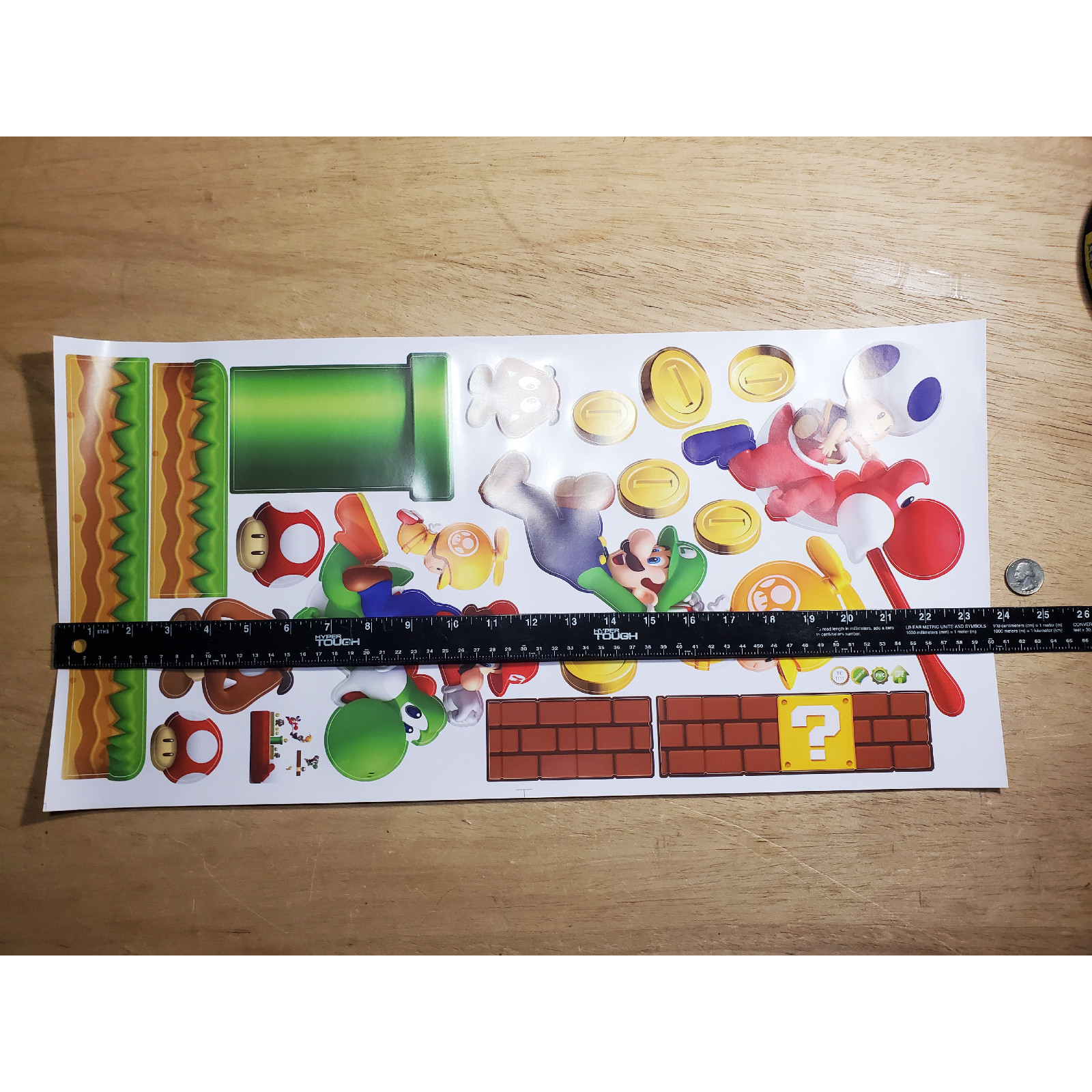 🍄 20 BIG Super Mario Bros Removable Wall Stickers Decal Game Room Decals 🍄